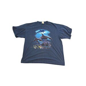Vintage Y2K 90s Lee Seaworld Short Sleeve Whale T-shirt Size XXL